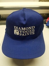 VTG DIAMOND VOGEL PAINTS SCREEN PRINT SNAPBACK TRUCKER HAT CAP K-BRAND USA
