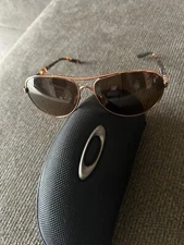 Oakley Feedback  Rose Gold/Tortoise Aviator Sunglasses Brown Lens OO4079 14