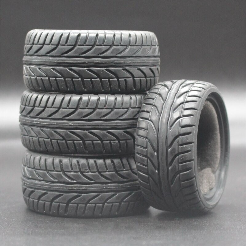 1/10 On-Road RC Car Rubber Tires for Tamiya TT01 TT01E TT02 HPI RS4 Traxxas 4Tec
