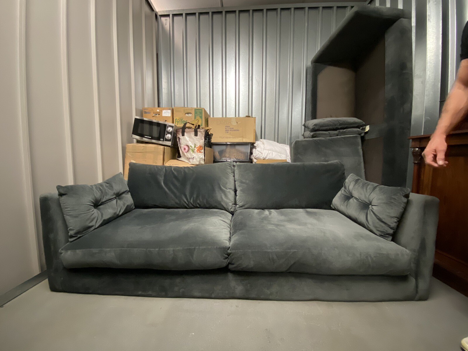 Lenleys or Heals Charcoal Velvet 4 Seater Sofas x 2 *REDUCED* eBay