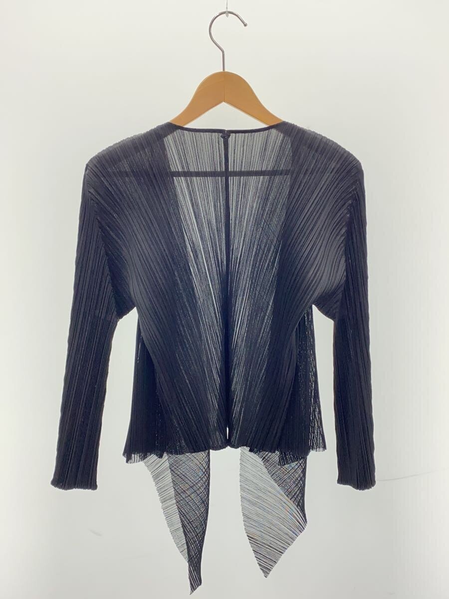 PLEATS PLEASE ISSEY MIYAKE◆カーディガン(薄手)/3/ポリエステル/BLK/PP81-J0222 PLEATS PLEASE ISSEY MIYAKE ◇ Cardigan (thin) / 3