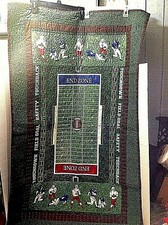 Baby Crib Football Quilt Blanket Hand Made South Bay Quilters Guild 50" x 30 "