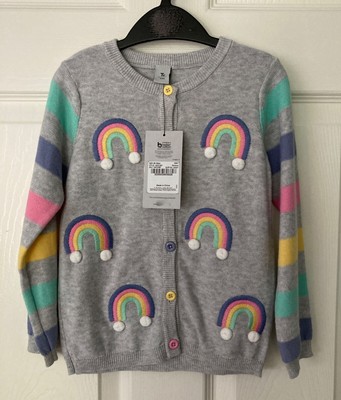 NEW TU Girls Grey Rainbow Embroidered 