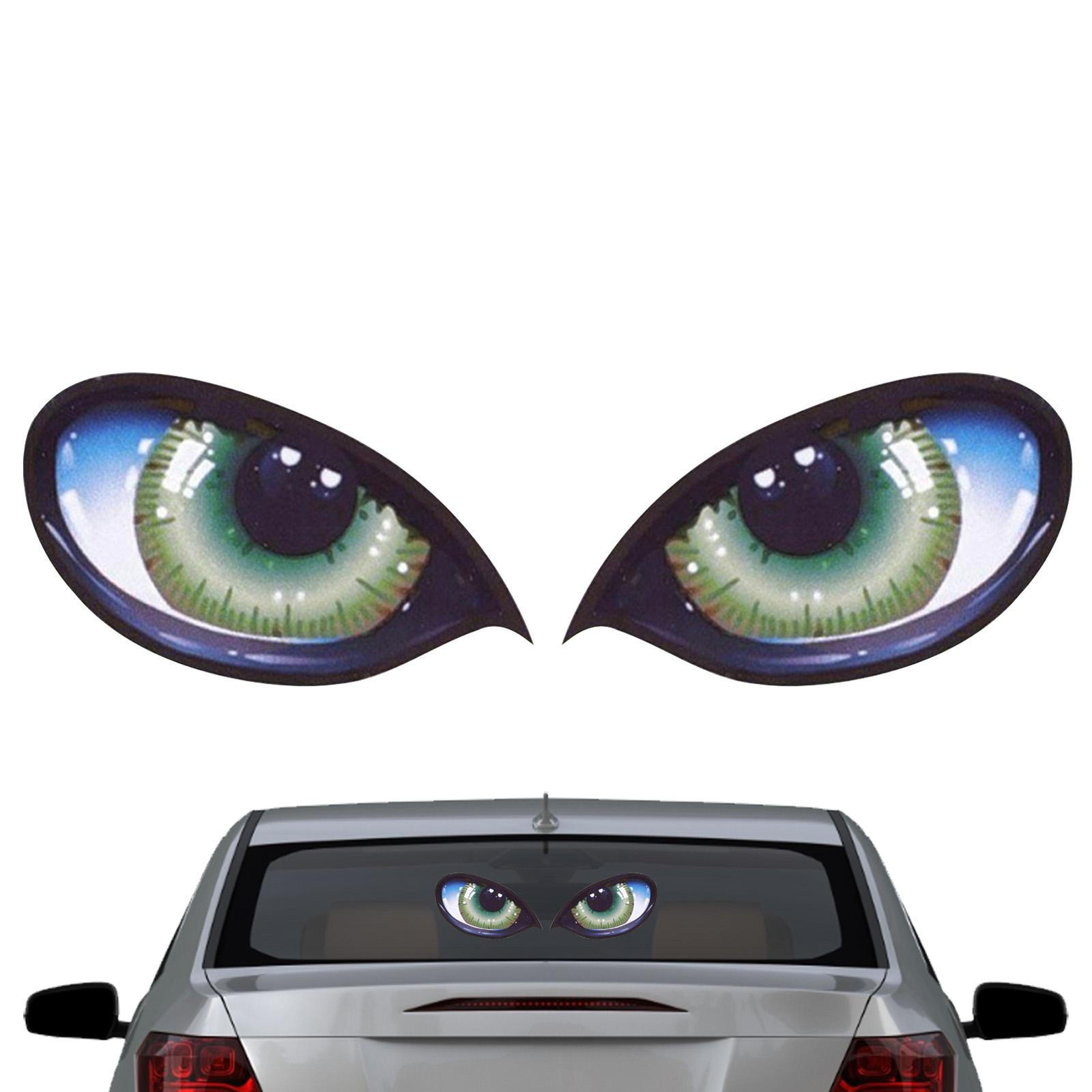 3Pairs Cat Eye Owl Eye Decal Vinyl Sticker for Car Headlight Mirror Decor