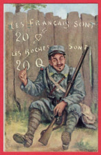 1914 - 1916 First World War Soldier and gun VINTAGE PC. 2183