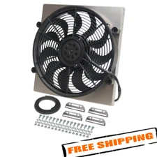 Derale 16816 High Output Single 17'' Electric RAD Fan/Aluminum Shroud Kit