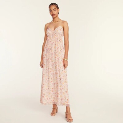 NWT J.Crew Open-back Silk Maxi in Liberty Garden of Life Floral Dress 12