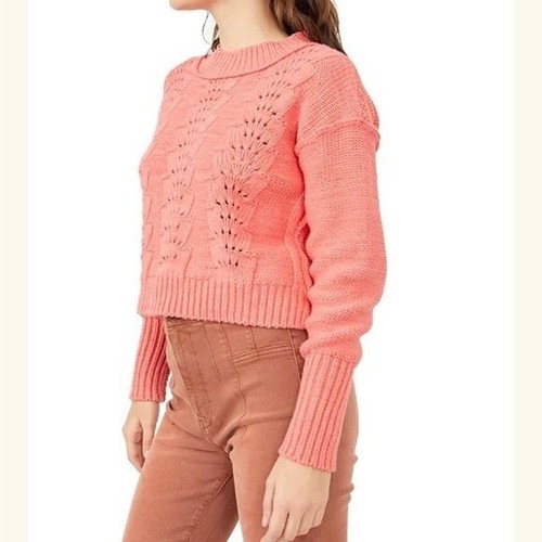 Free People Sandcastle Tan Bellsong Knit Sweater NWT - Picture 3 of 5