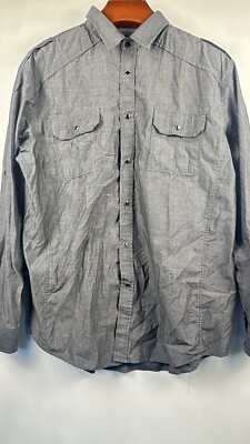 Coastal Men's Shirt Western Pearl Snap XL Long Sleeve Black Casual