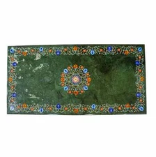3'x2' green Marble table Top coffee center inlay malachite home decor antique g7