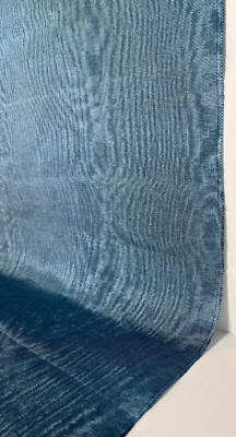 Blue Silk Moire Fabric, Luxury Home Textile Fabrics, Interior Fabric By 2 Meters