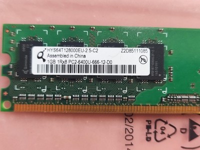 1 GB DDR2-RAM 240-pin 1Rx8 PC2-6400U non-ECC Qimonda HYS64T128000EU-2.5-C2