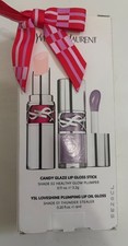 YSL Candy Glaze Lip Gloss  Plumping Lip Oil Set shade 01  02 BNIB