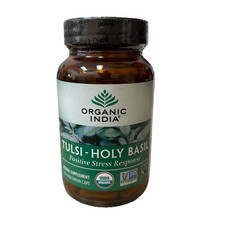 READ Organic India Tulsi-Holy Basil 90 Veg Caps Gluten-Free Stress EXP 01/2026