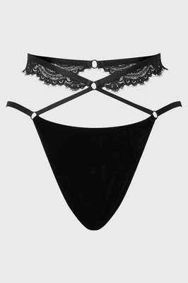 Killstar Affinity Black Bondage Pant NWT Velvet Lace Womens Sz XL