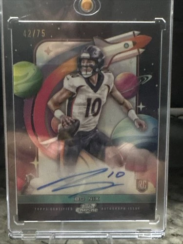 2024 Topps Cosmic Chrome First Flight Signatures Bo Nix #FFS-BN /75