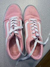 VANS Old Skool Pink/White Low Top Canvas Lace-Up Sneaker Kids US 3-could fit 2.5