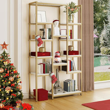 Image of YITAHOME Bookcase 6 Tier, Modern Free Standing Bookshelf with 12 Shelf Unit