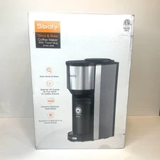 Sboly Coffee Machine Grind and Brew Stainless Steel Coffee Maker