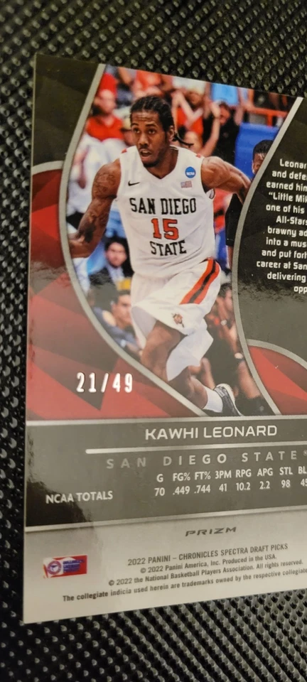 2022 Chronicles Spectra Draft Picks Kawhi Leonard #28 Interstellar Prizm /49 - Image 3 of 3