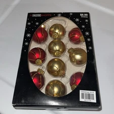 The Christmas Shoppe 2014 10 Pcs Glass Ornaments X1