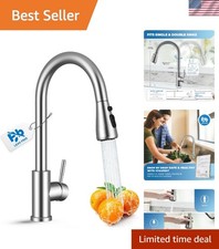 Effortless Installation Brushed Nickel Kitchen Faucet with 1.8 GPM Flow Rate