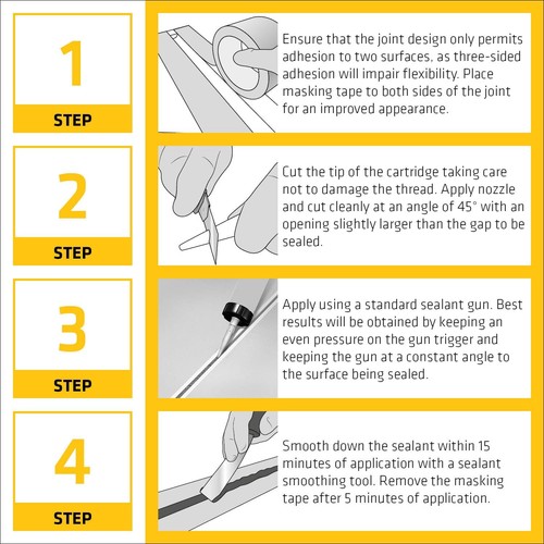 Everbuild General Purpose Silicone Sealant – Waterproof – 1 - Pack, White - Picture 4 of 8