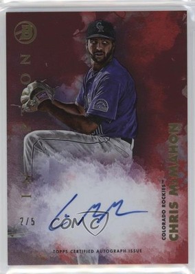 2021 Bowman Inception Red Foil 2/5 Chris McMahon #PA-CMN Auto 00li