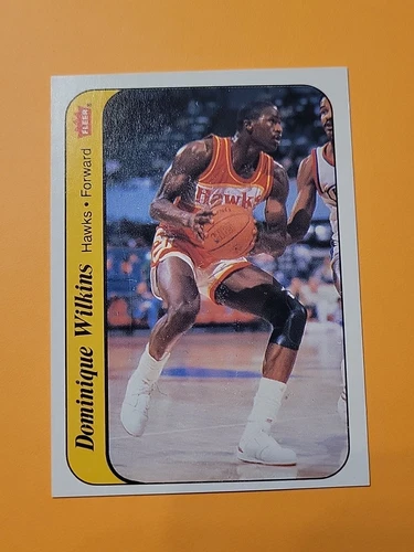 1986 Fleer Basketball Dominique Wilkins Sticker #11 Pack Fresh
