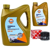 MotoröL Set Gulf Formula ULE 5W-40 6 Liter + ÖLfilter FüR Dacia Opel Renault