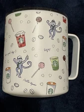 New MiiR Starbucks X Roller Rabbit 12oz Stainless Steel Mug Tumbler Holiday Rare