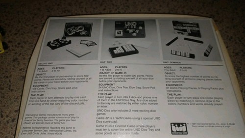 NEW IN THE BOX Vintage UNO Dominos Game Rare 1987 International Games - Picture 5 of 5