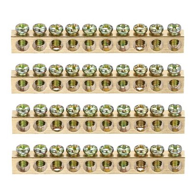 4 Pcs Terminal Ground Bar, 10 Positions 5.5x7.5mm