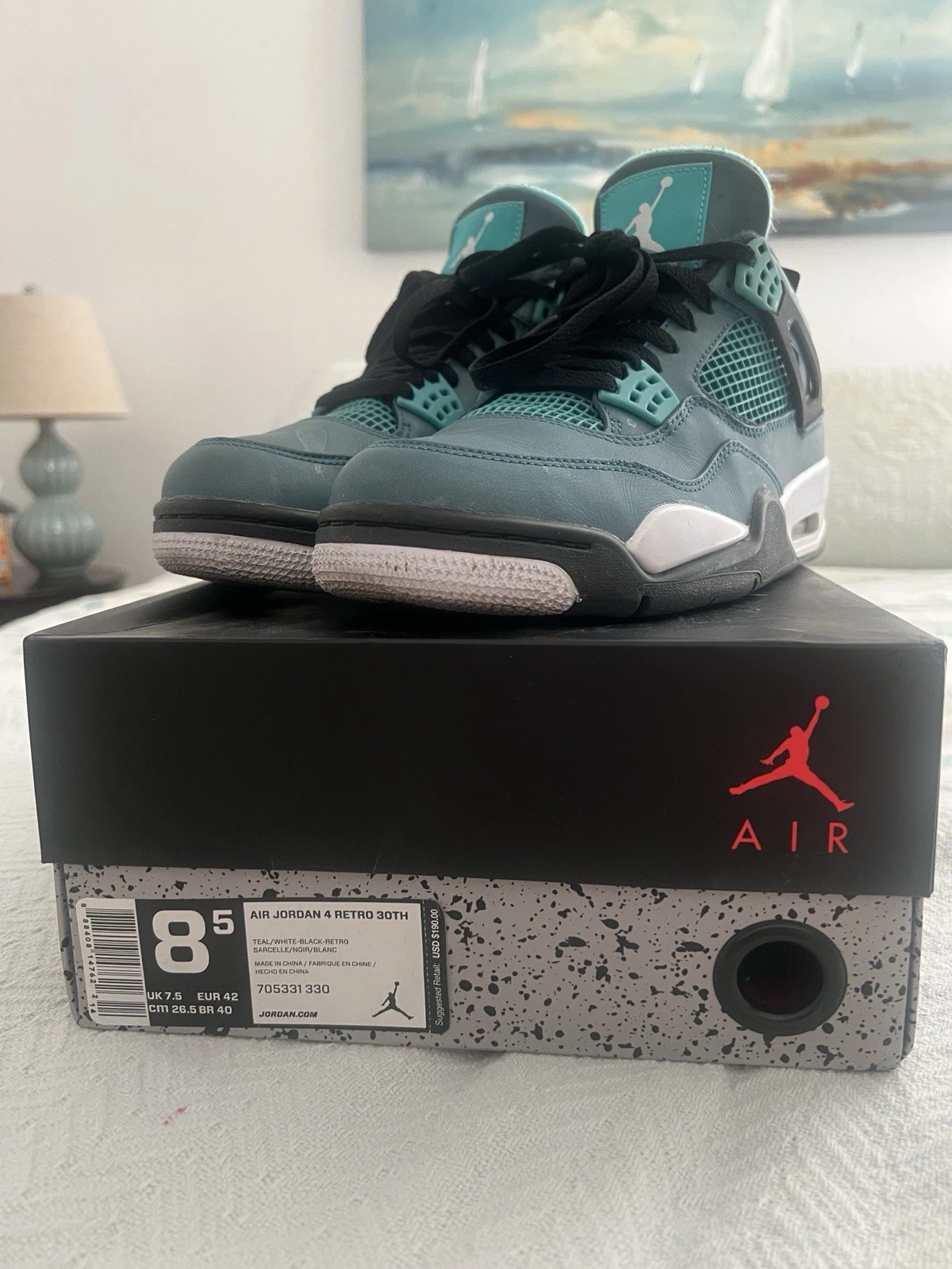 Air Jordan 4 Retro 30th Teal / White Black Retro