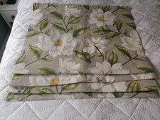 Sanderson Grandiflora Green Linen Blend, Fully Lined Waterfall Effct Roman Blind