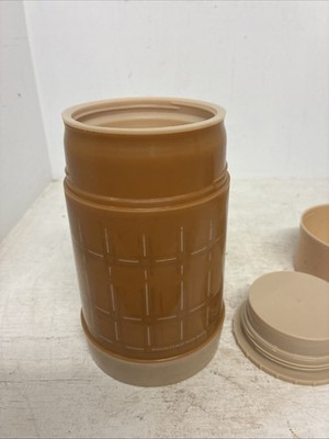 Vintage Aladdin Plaid Hot/Cold Thermos Bottle Wide Mouth Best Buy Brown 10 Oz