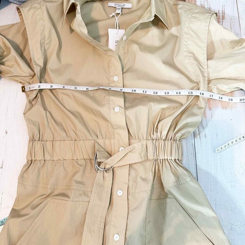 Derek Lam 10 Crosby Hadley Cotton Shirt Dress Khaki Size 0 - Picture 9 of 12