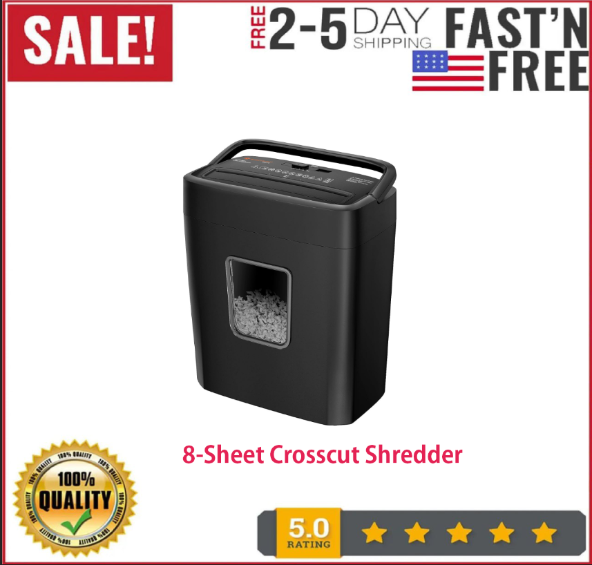 Bonsaii Paper Shredder, 8-Sheet Crosscut Shredder with 4.2 Gallon Bin Shred Cred-image