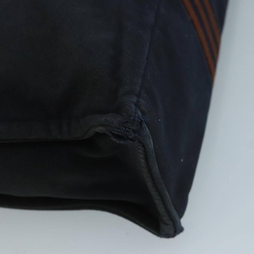 HERMES Fourre Tout MM Hand Bag Canvas Brown Navy Auth bs21740 - Picture 16 of 20