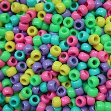 Pony Beads Bright Pastel Spring Mix Large Hole Beads Made in USA
