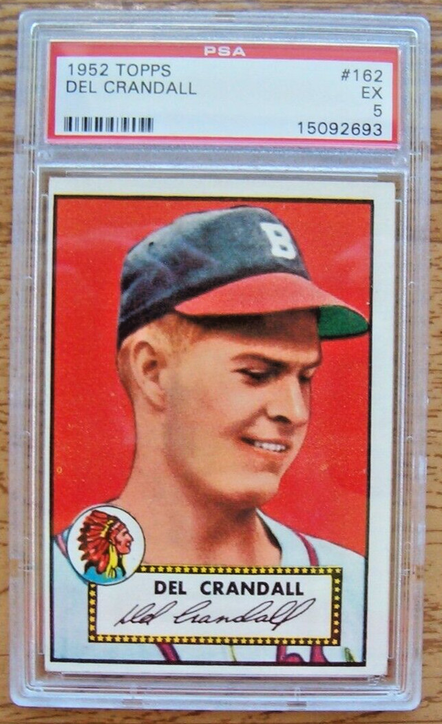 1952 Topps PSA 5 EX #162 Del Crandall Boston Braves