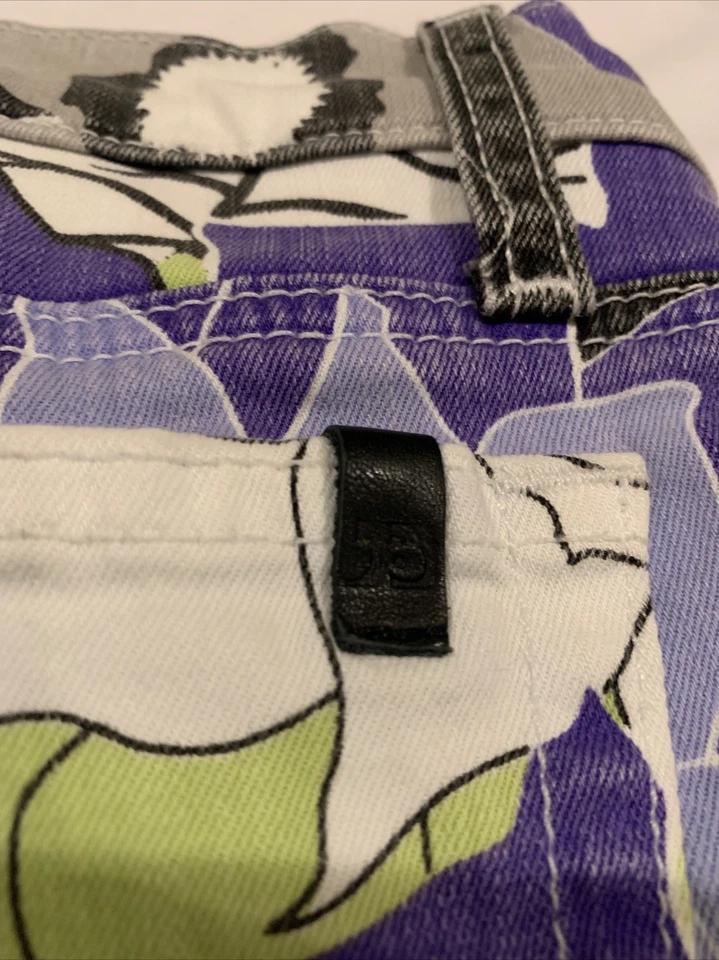 Pantalones Cortos Joes Jeans Para Mujer Desteñidos Negro Púrpura Blanco Floral Boho Hippie Talla 27 Foto 3 de 4