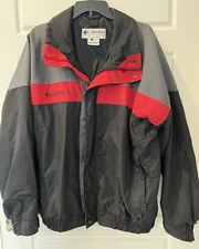 Columbia Jacket Mens Large Bugaboo Windbreaker Red/Black/Gray Coat