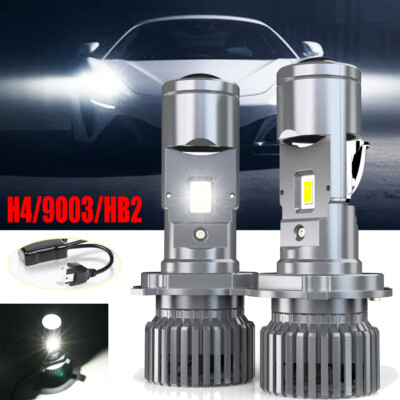 H4 9003 100W Mini Bi-LED Projector Lens Headlight Kit 50000LM Hi-Lo Retrofit LHD