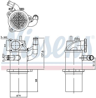 KÜHLER ABGASRÜCKFÜHRUNG NISSENS 989423 G FÜR AUDI A5,A4 B9,A4 B8 