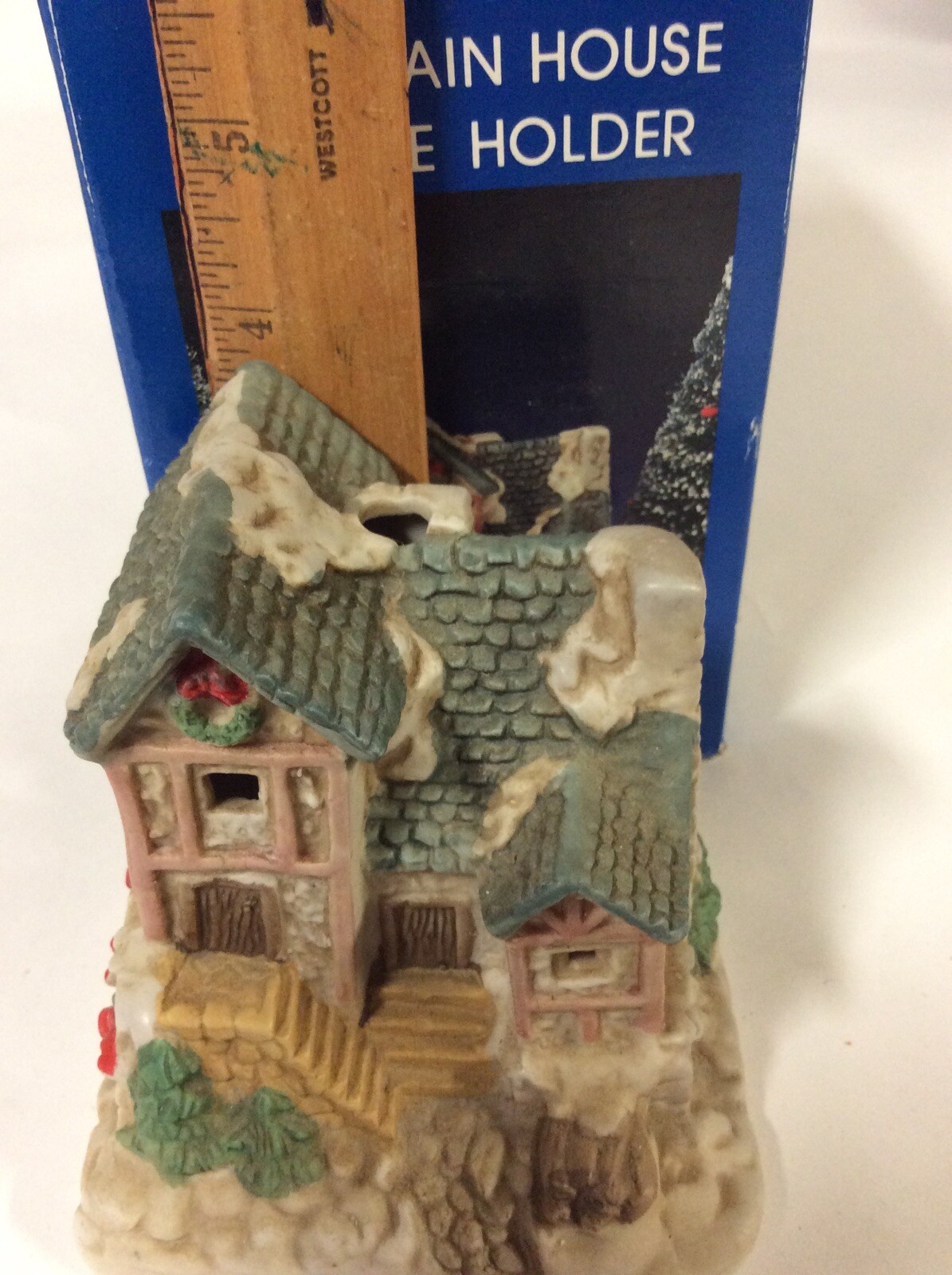 Porcelain House Tea Light Candle Holder Christmas Box