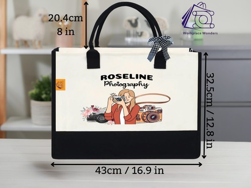 Custom Photographer Tote Bag, Photography Kit Bag Personaliser Gift, Photo Stuff - Picture 9 of 10
