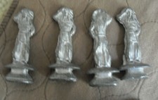 Lot of 4 Vintage Lead Indian Toy Soldier Figures 2 1/2" Tall