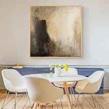 Hand Painted Abstract Oil Painting On Canvas Modern Abstract Wall Art Yellow