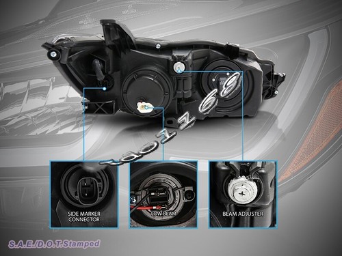 Toyota Camry 2015-2017 carcasa negra barra en C proyector LED par de faros nuevo - Imagen 2 de 4
